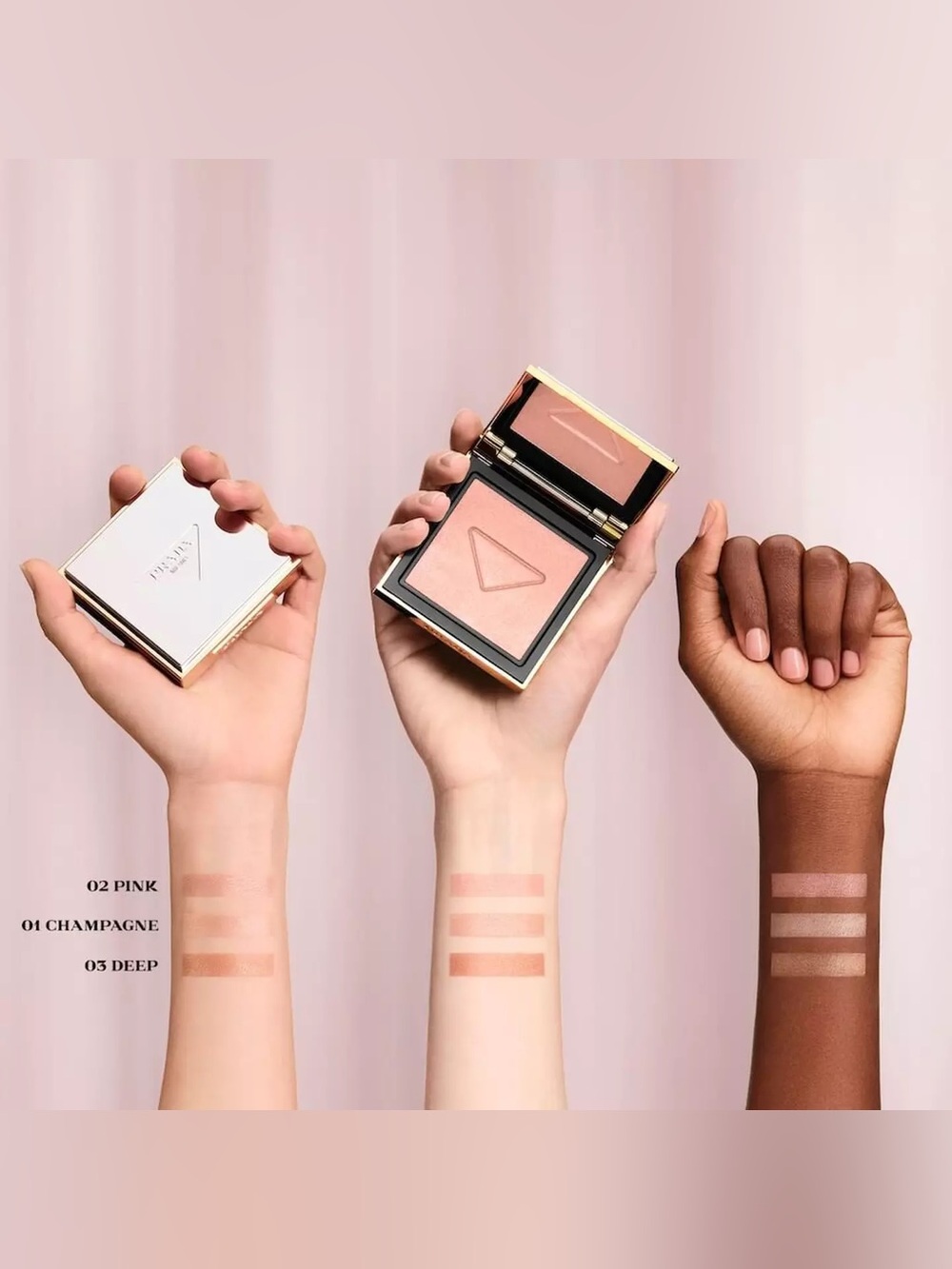 New Prada Pink Light Glowing Highlighter Powder - 02 Pink - Picture 2 of 5